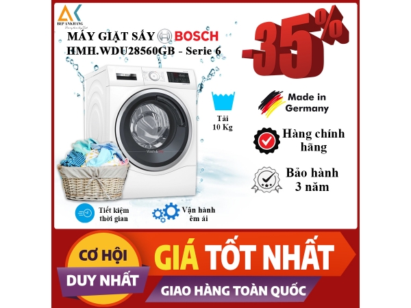 MÁY GIẶT KẾT HỢP SẤY 10 KG/6 KG HMH.WDU28560GB